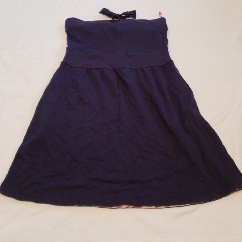 Anthropologie Navy Strapless Sundress